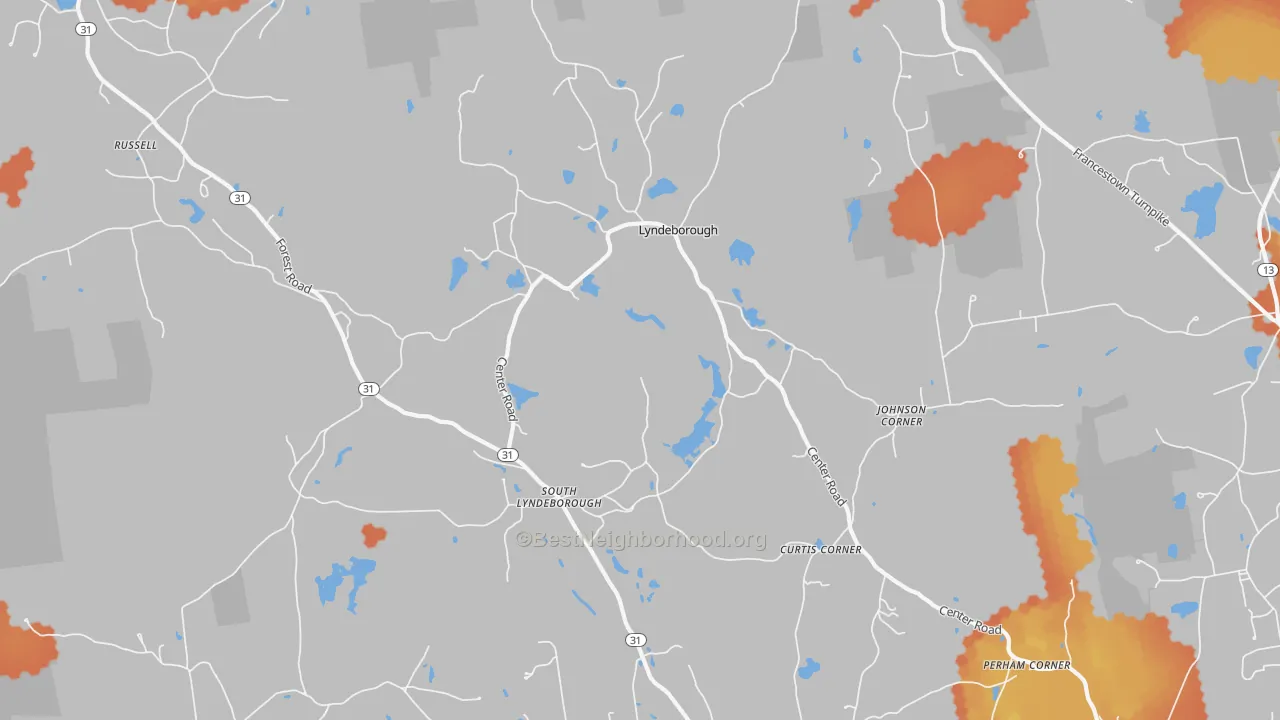 Bike Grade map of 03082, NH