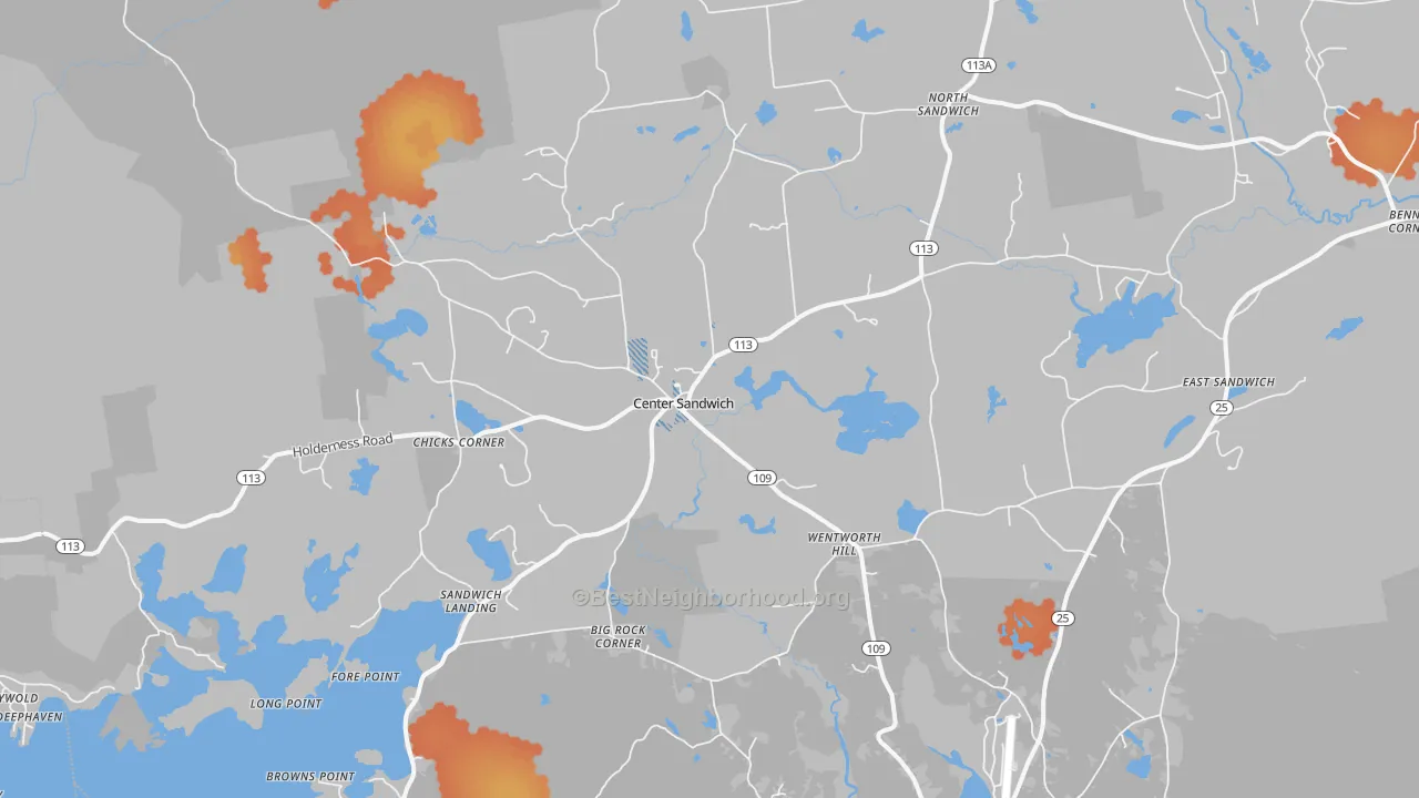 Bike Grade map of 03227, NH