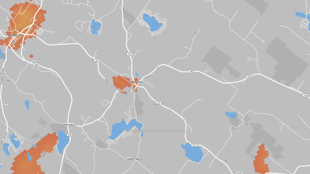 Bike Grade map of 03237, NH