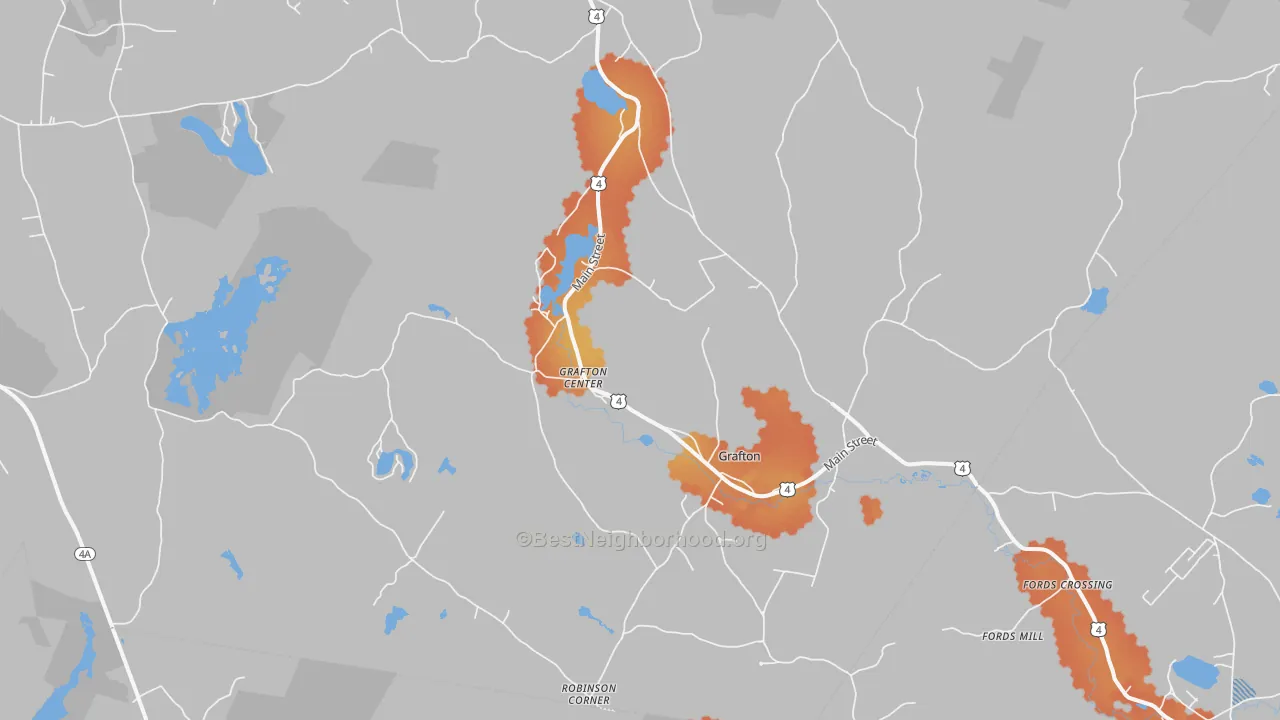 Bike Grade map of 03240, NH