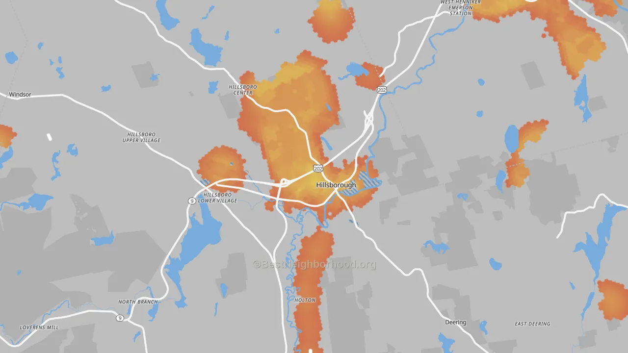 Bike Grade map of 03244, NH
