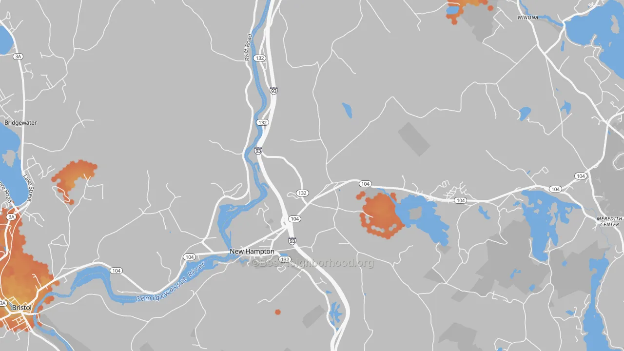 Bike Grade map of 03256, NH
