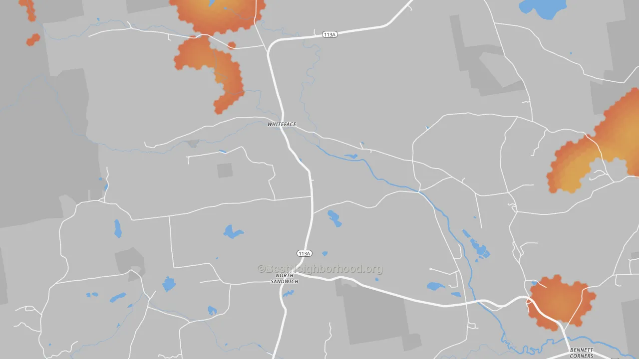 Bike Grade map of 03259, NH