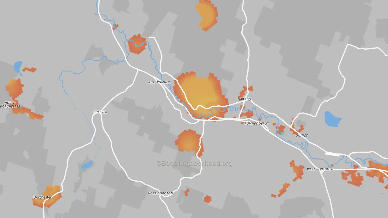 Bike Grade map of 03266, NH