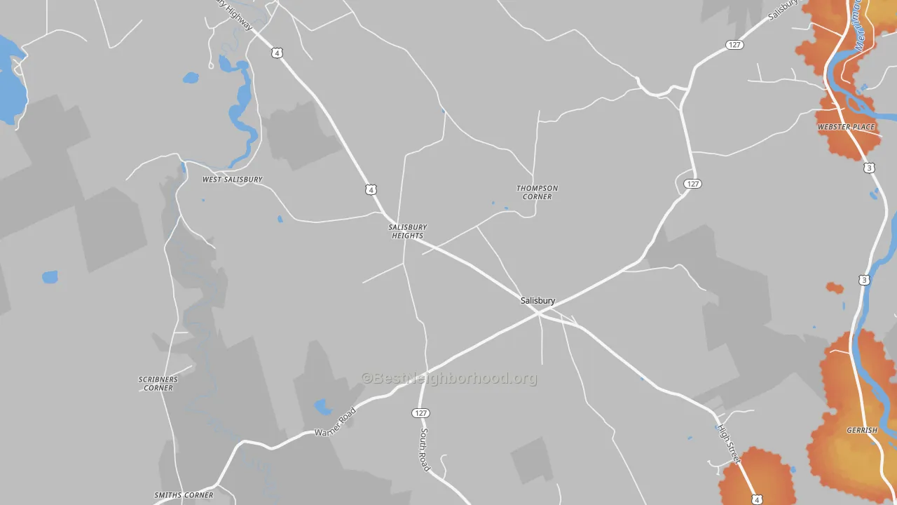 Bike Grade map of 03268, NH