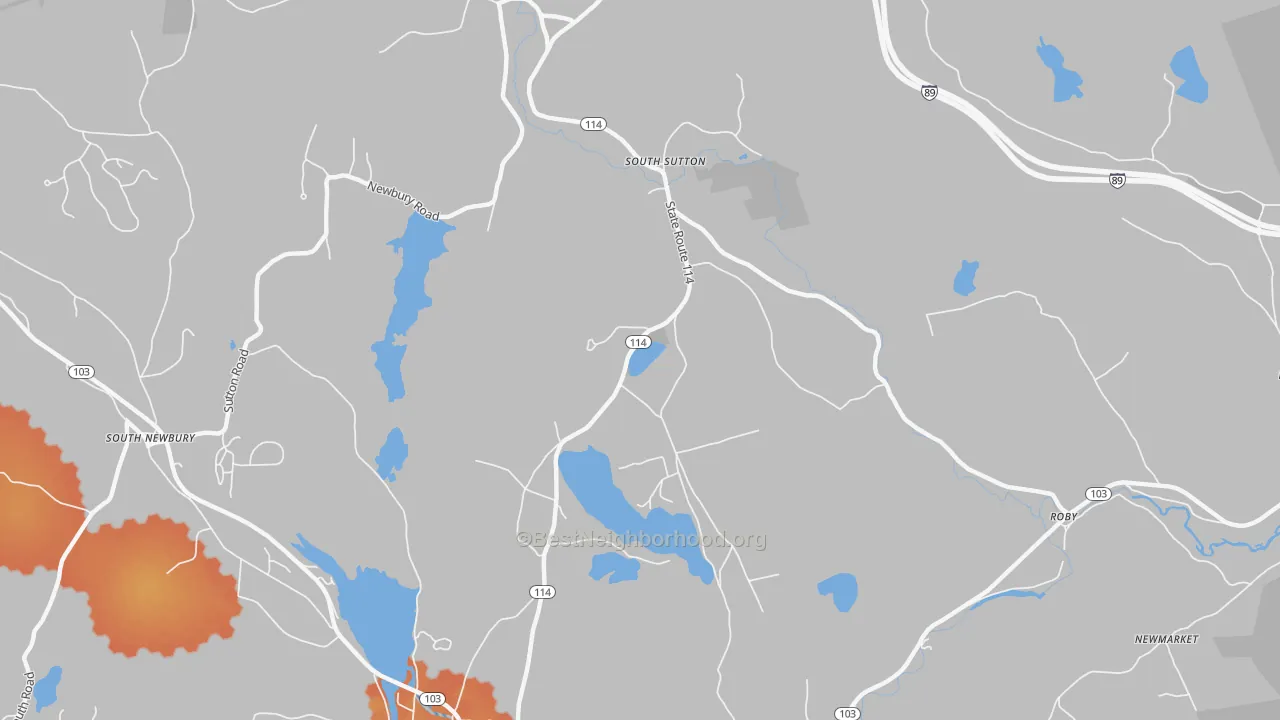 Bike Grade map of 03273, NH