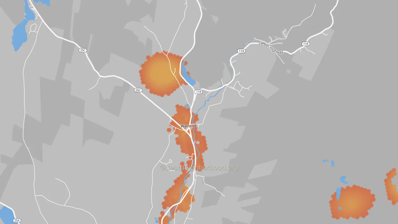 Bike Grade map of 03279, NH