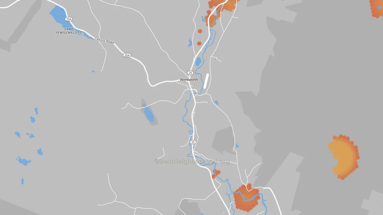 Bike Grade map of 03282, NH