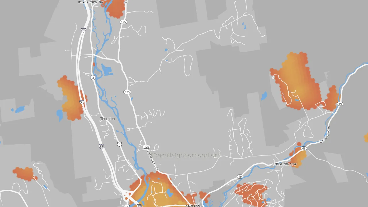 Bike Grade map of 03285, NH