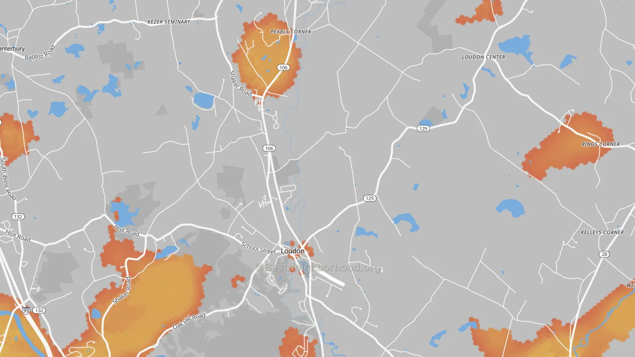 Bike Grade map of 03307, NH