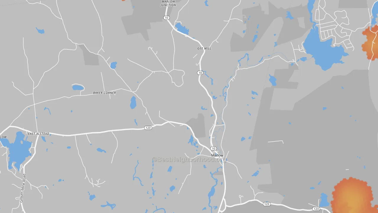 Bike Grade map of 03456, NH