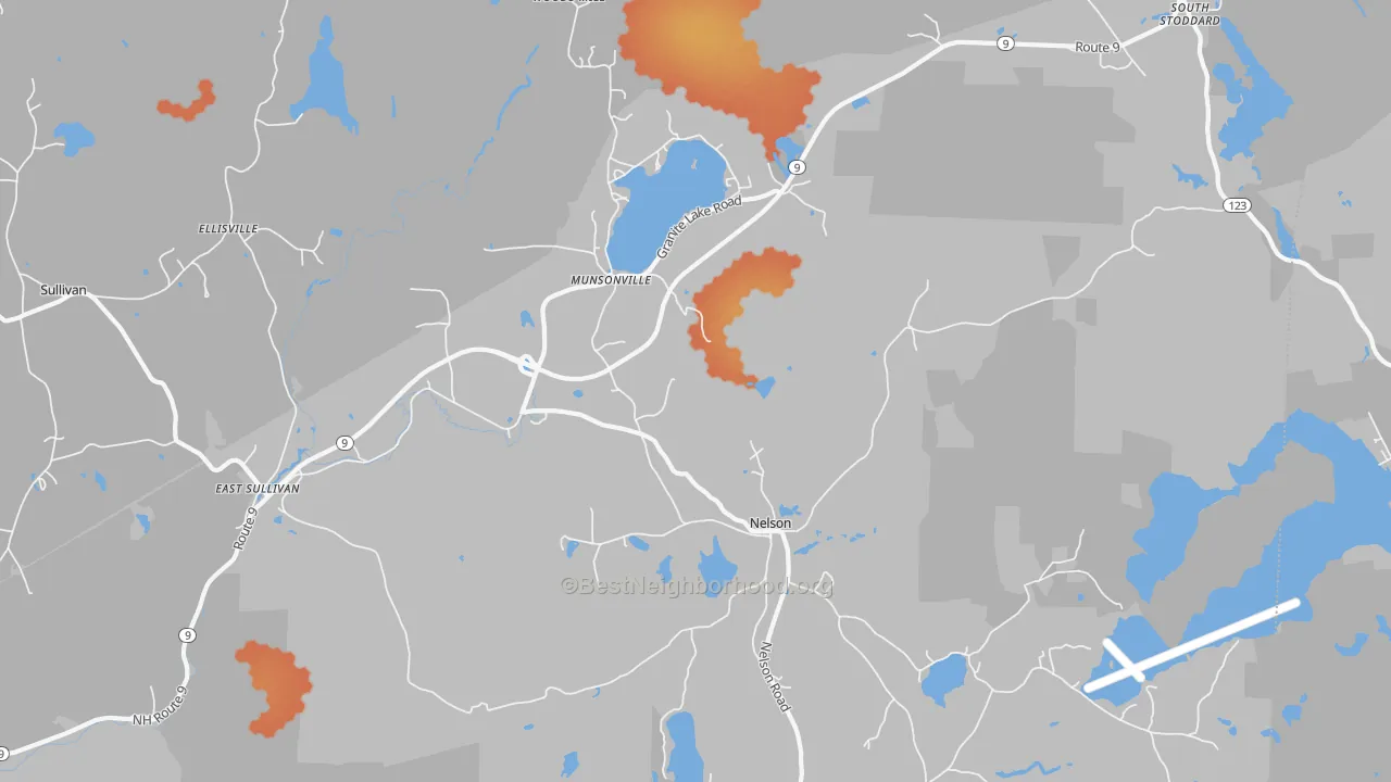 Bike Grade map of 03457, NH