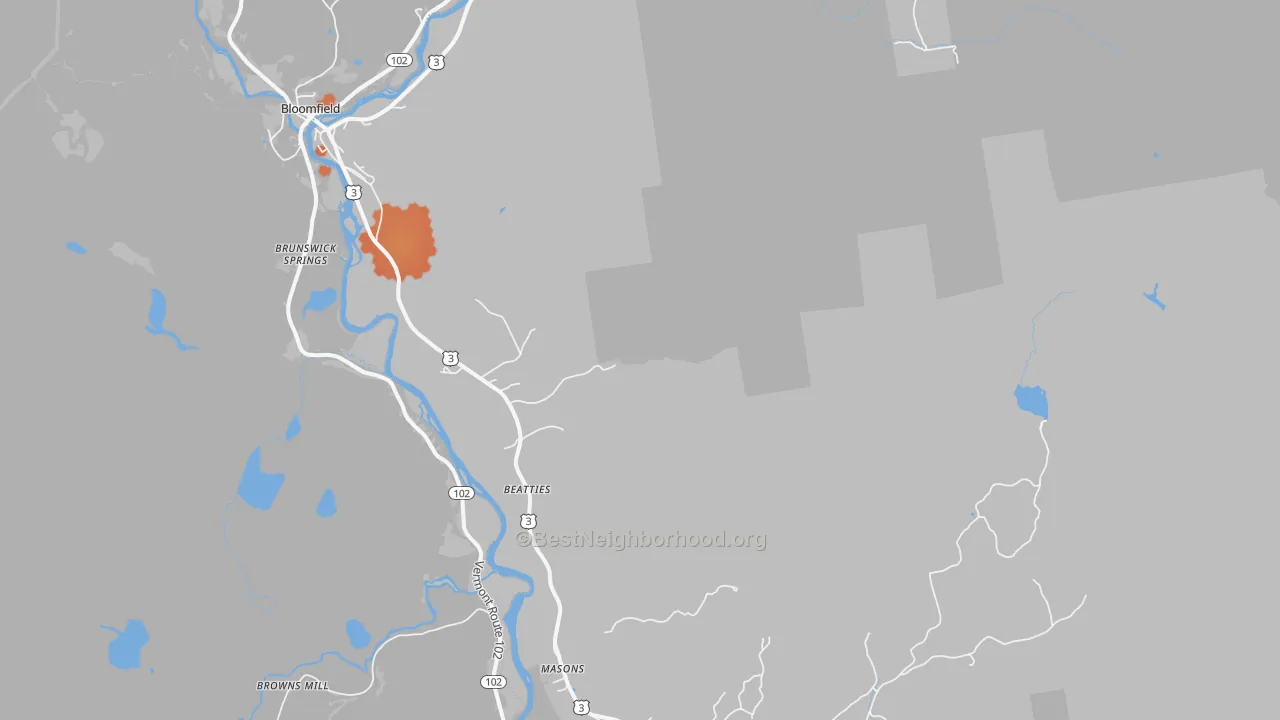 Bike Grade map of 03590, NH
