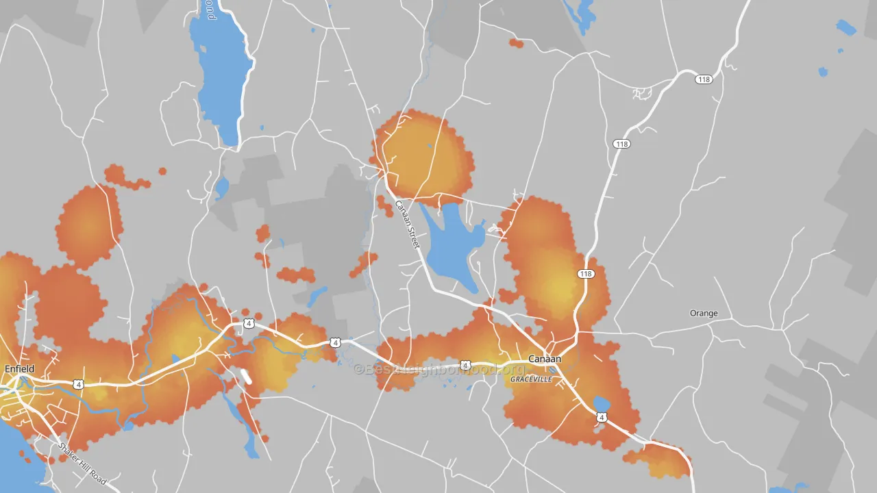 Bike Grade map of 03741, NH