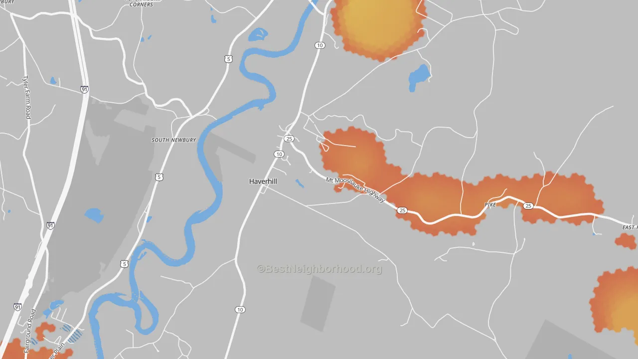 Bike Grade map of 03765, NH