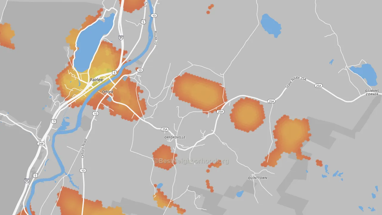 Bike Grade map of 03777, NH