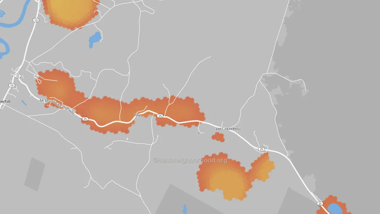 Bike Grade map of 03780, NH