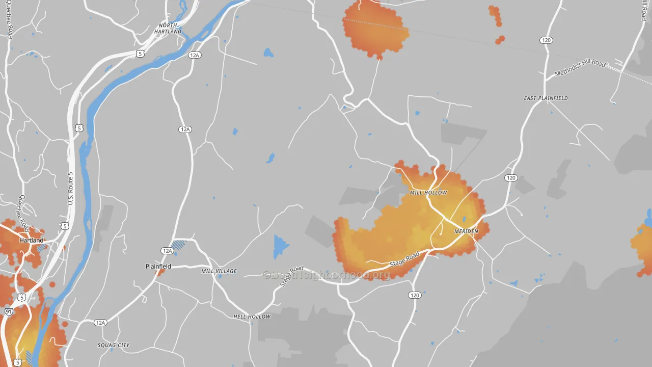 Bike Grade map of 03781, NH