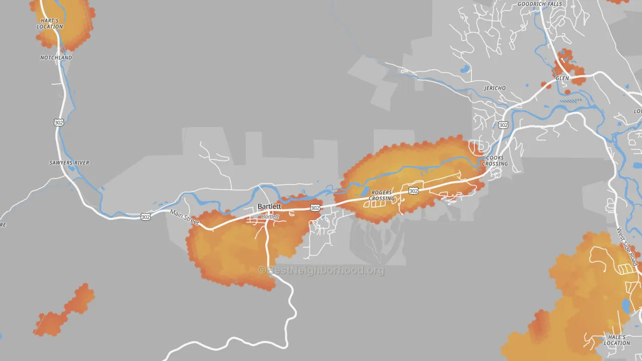 Bike Grade map of 03812, NH