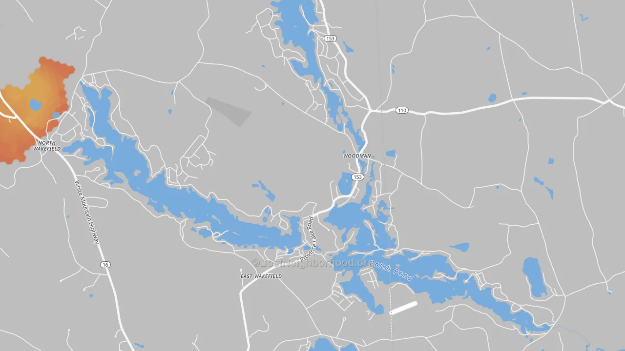 Bike Grade map of 03830, NH