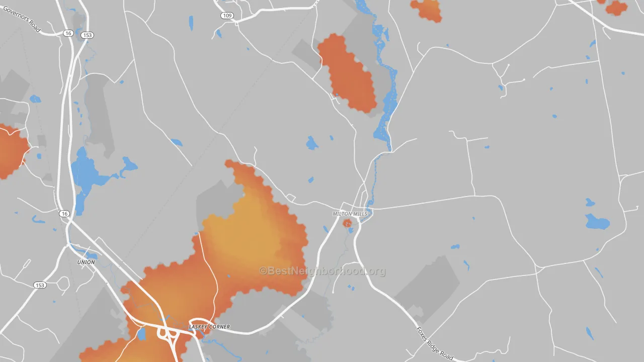Bike Grade map of 03852, NH