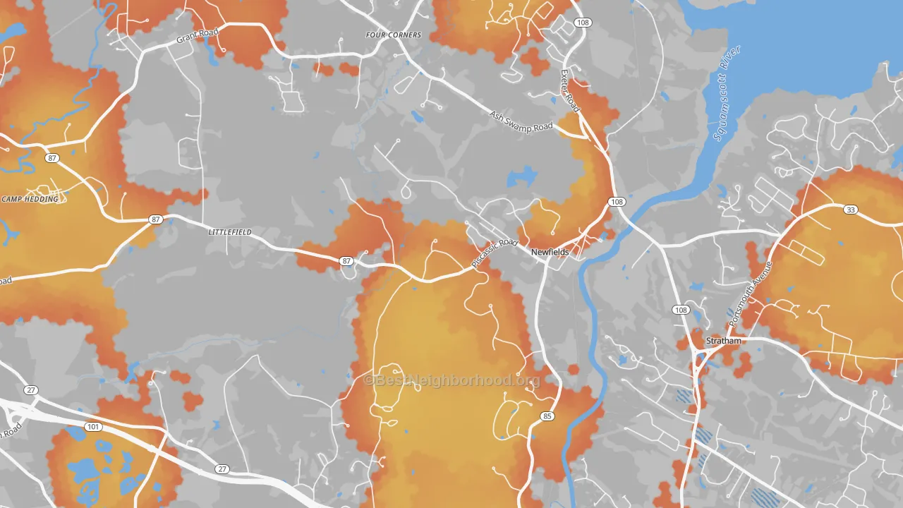 Bike Grade map of 03856, NH