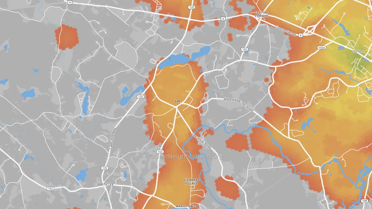 Bike Grade map of 03861, NH