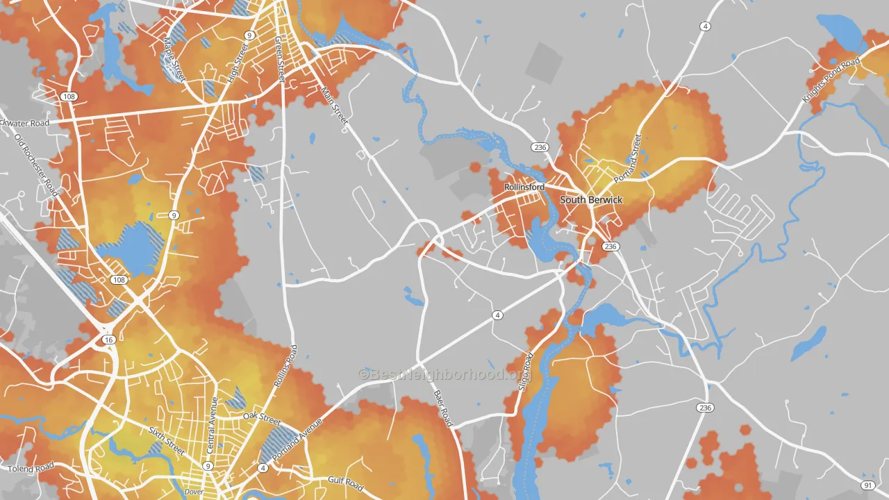 Bike Grade map of 03869, NH