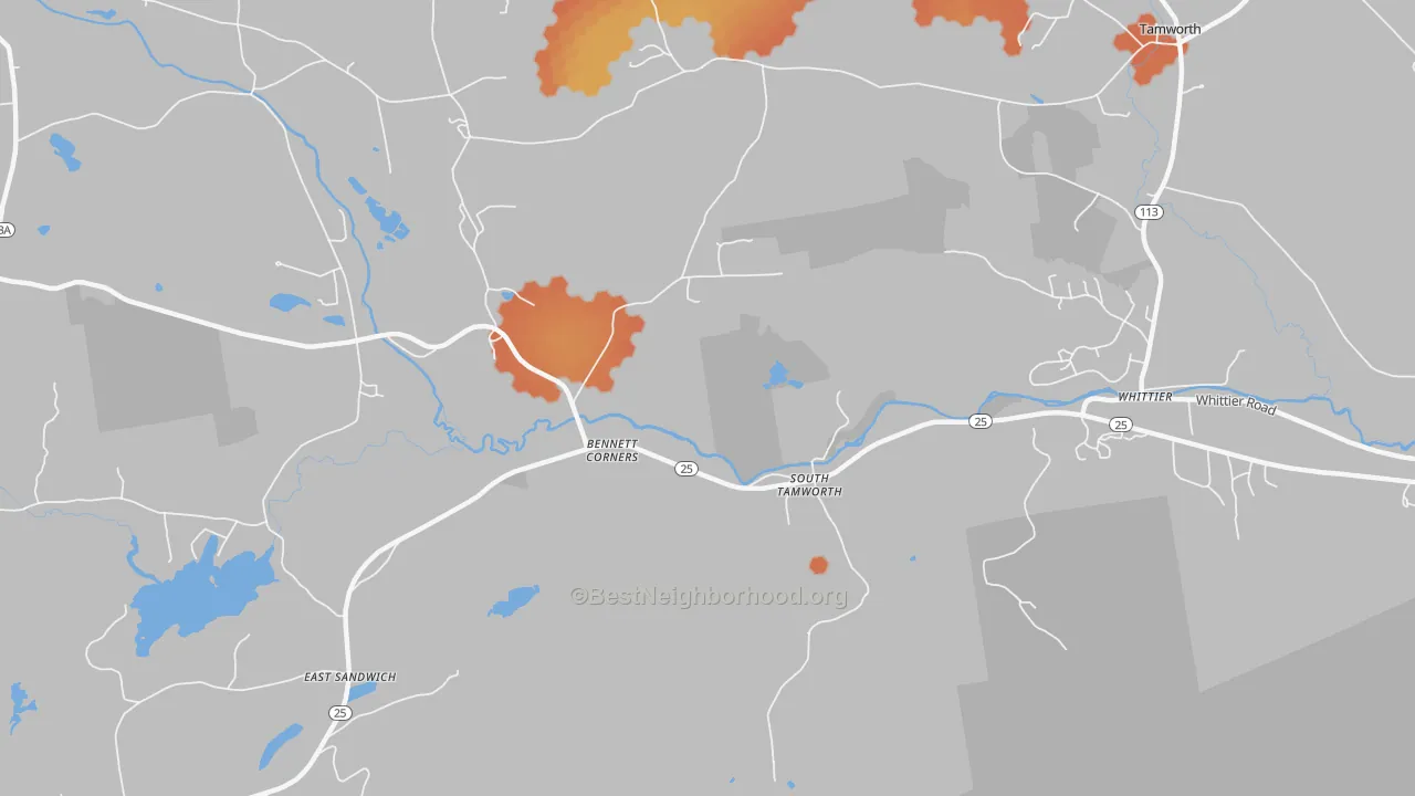 Bike Grade map of 03883, NH