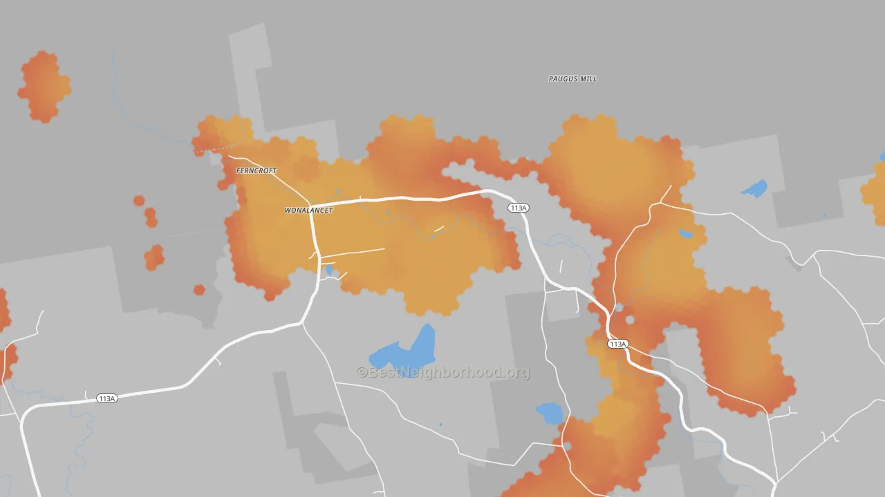 Bike Grade map of 03897, NH