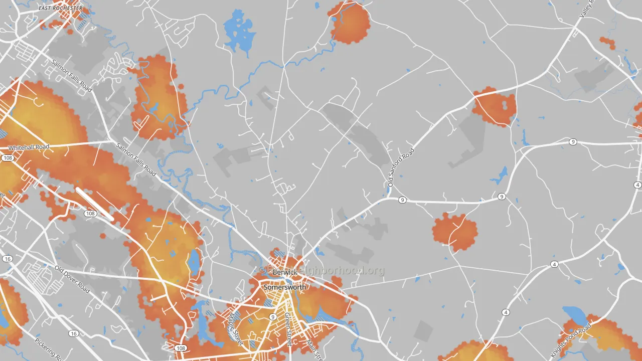 Bike Grade map of 03901, ME