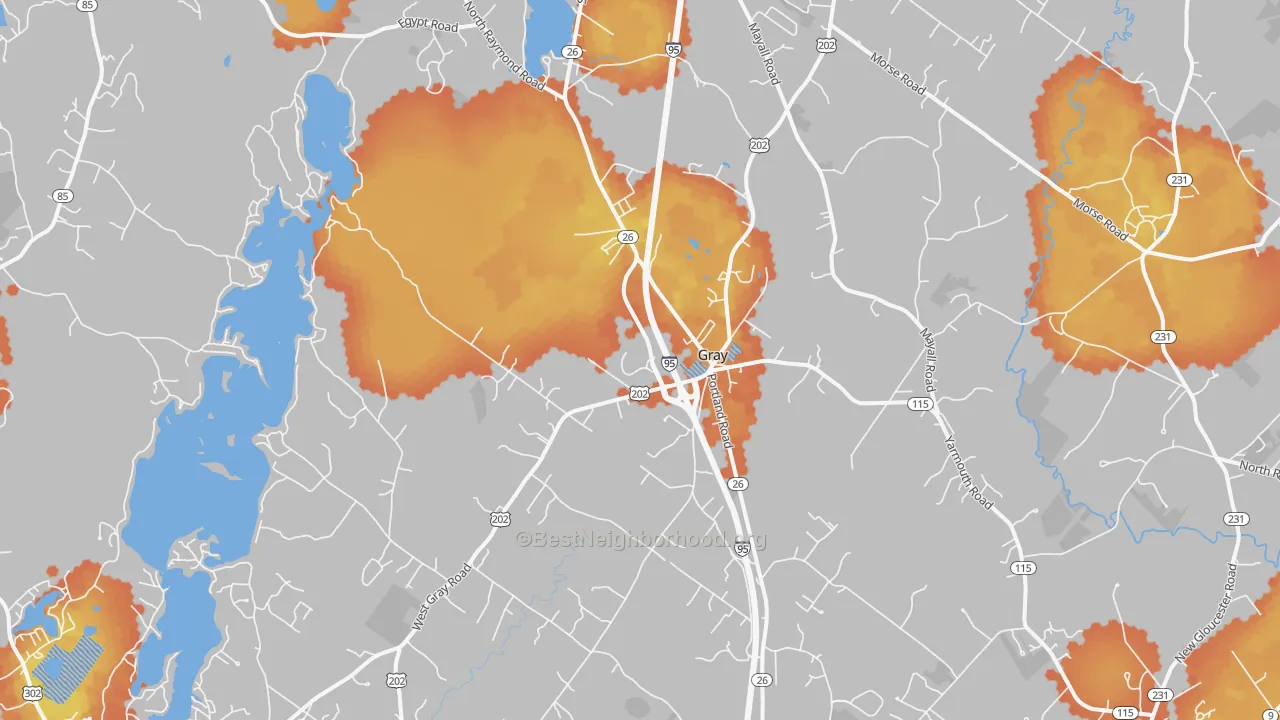 Bike Grade map of 04039, ME