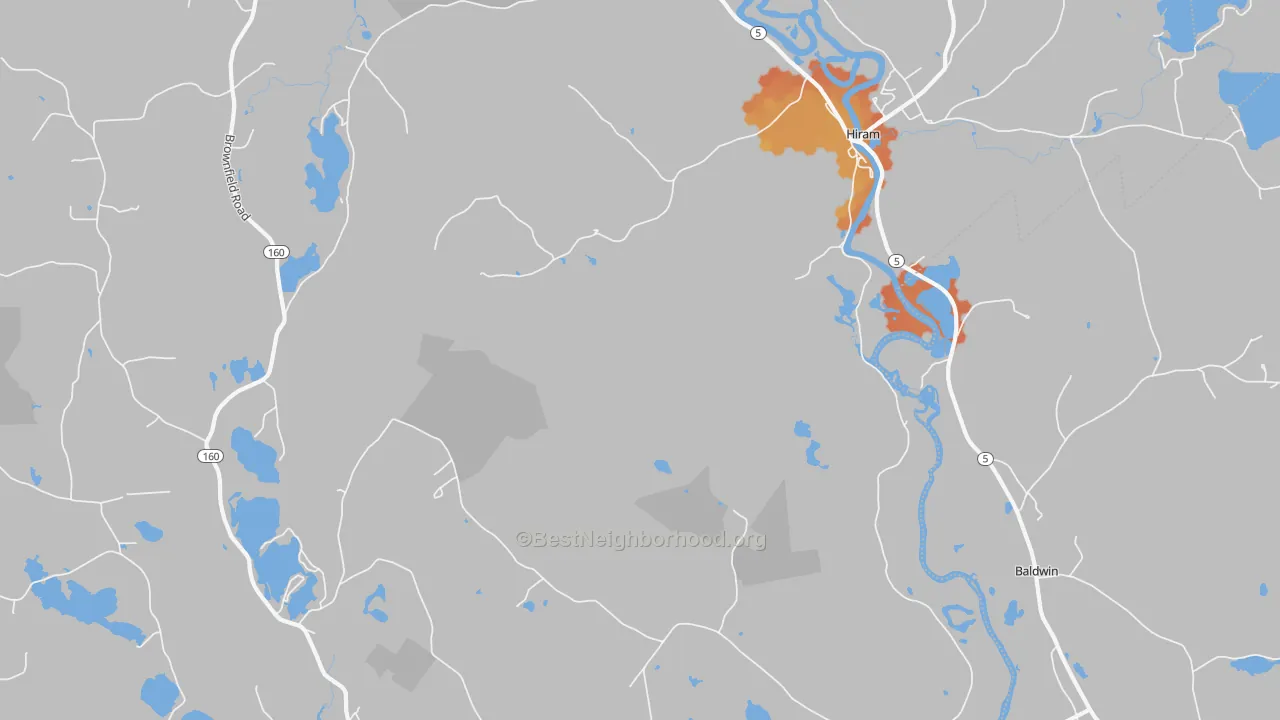 Bike Grade map of 04041, ME