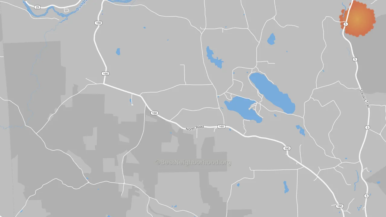 Bike Grade map of 04047, ME
