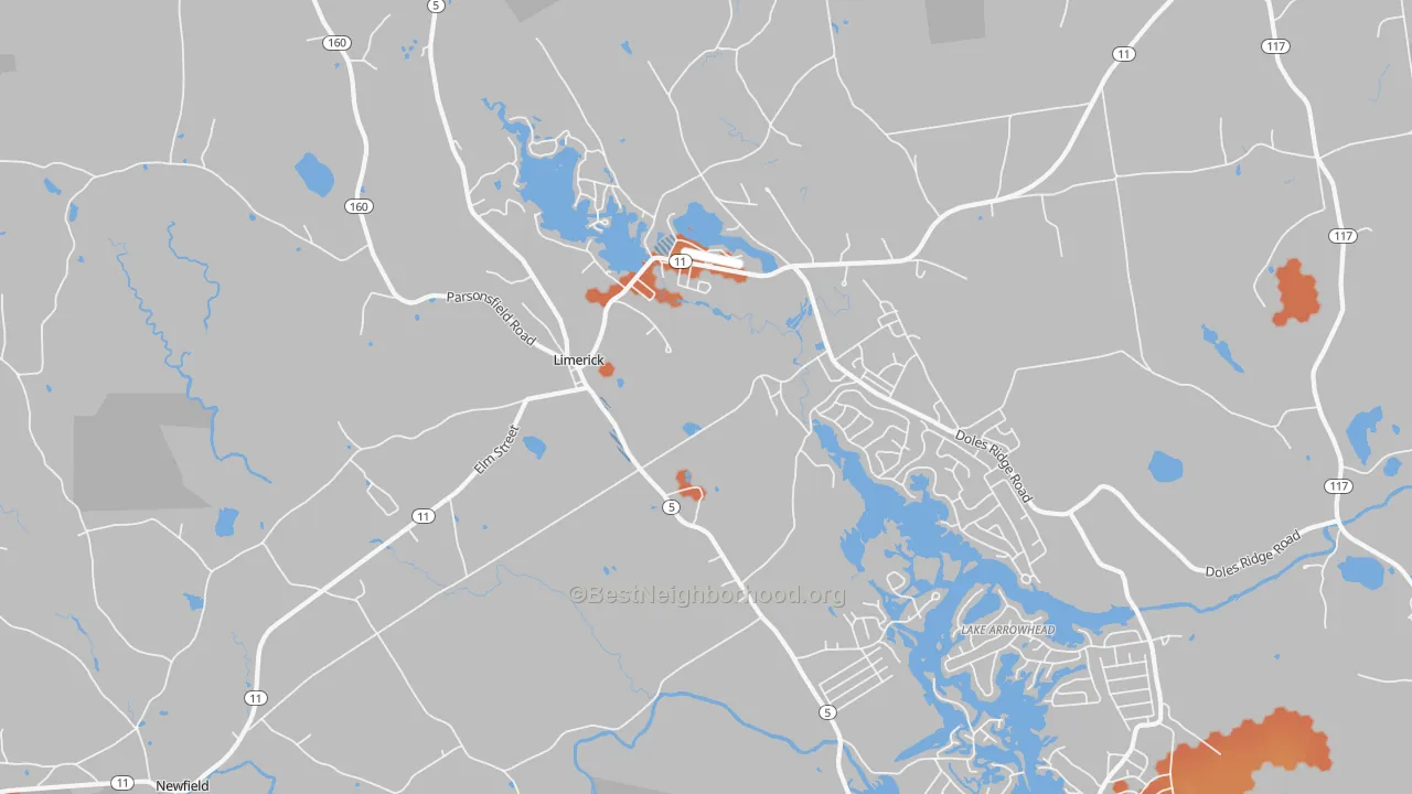 Bike Grade map of 04048, ME
