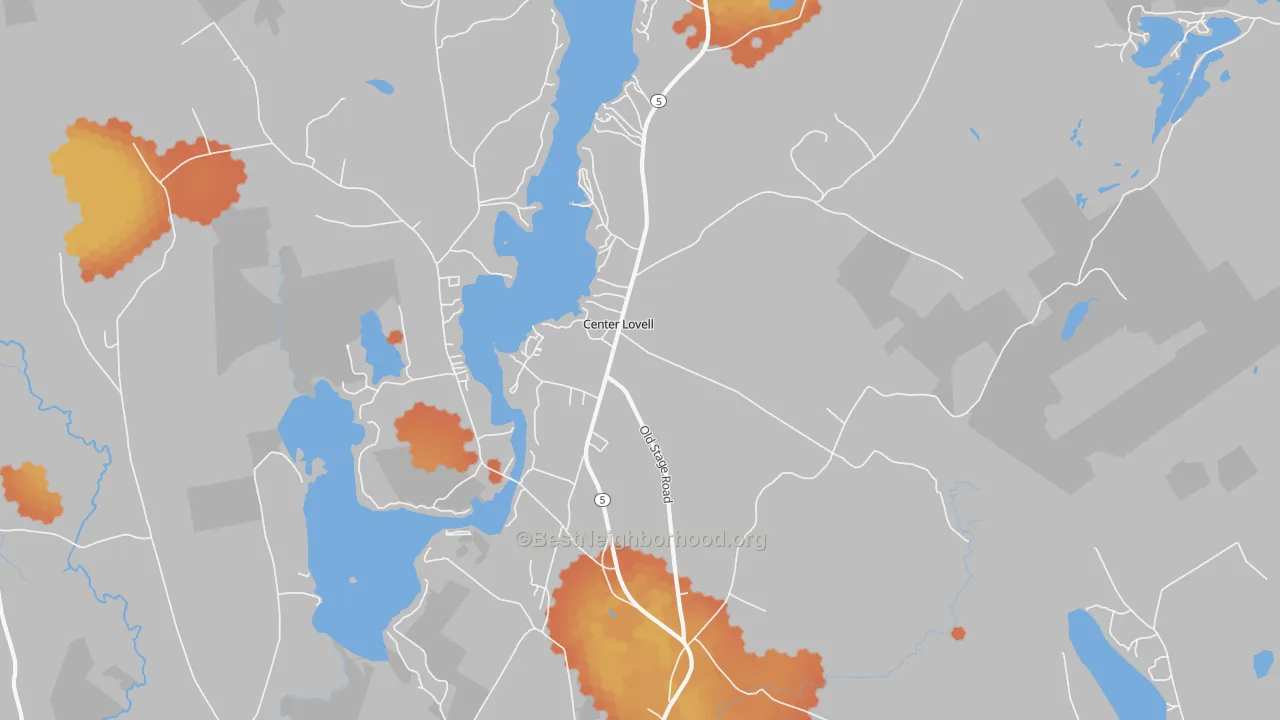 Bike Grade map of 04051, ME