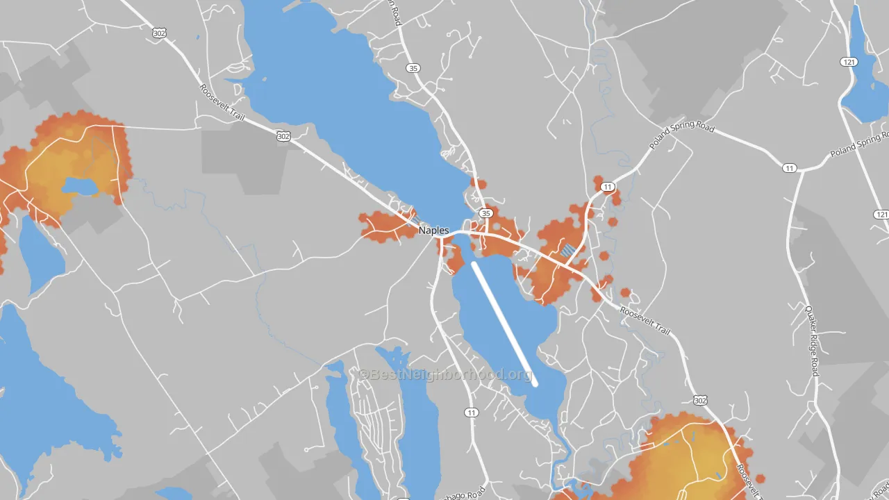 Bike Grade map of 04055, ME