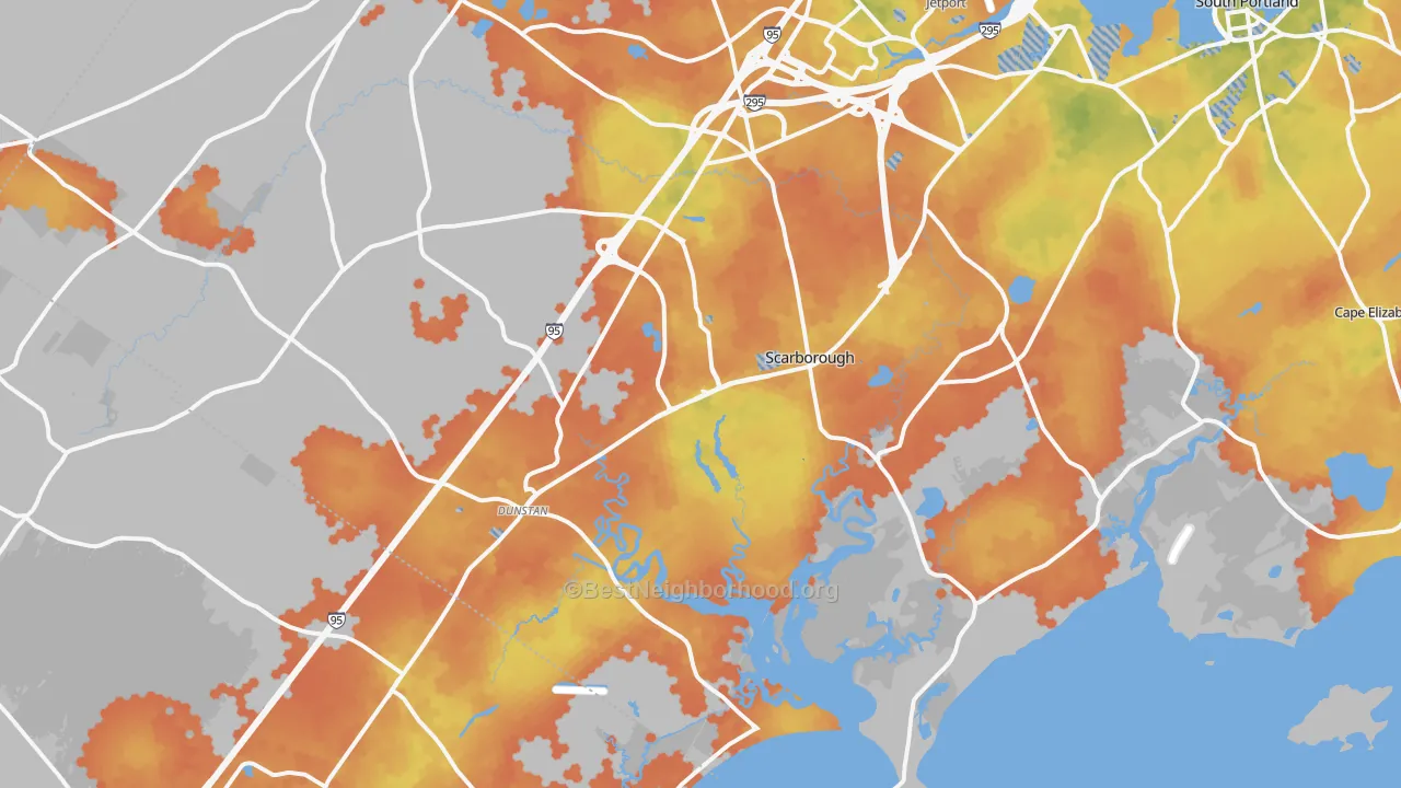 Bike Grade map of 04074, ME