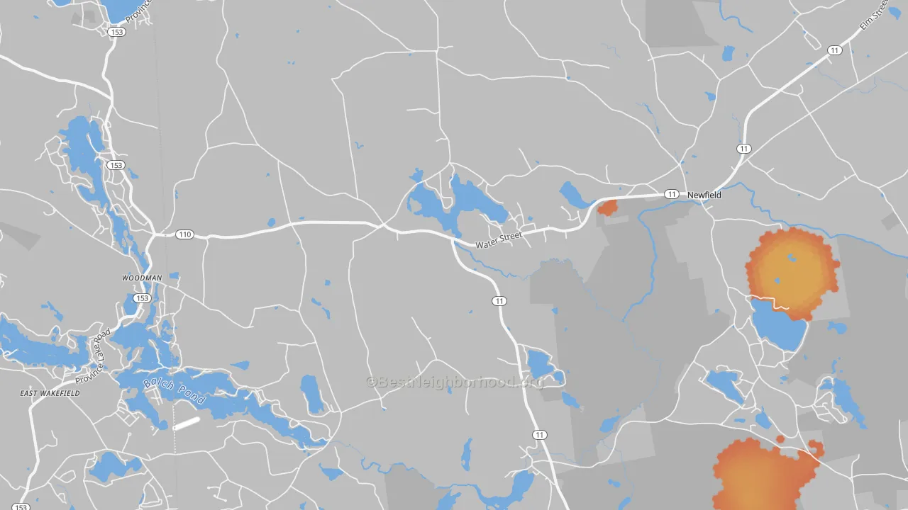 Bike Grade map of 04095, ME