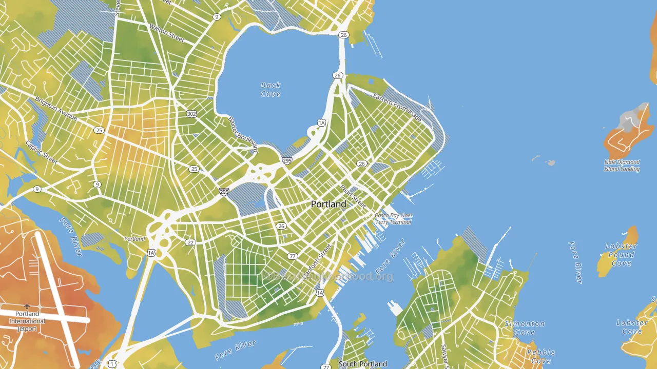 Bike Grade map of 04101, ME