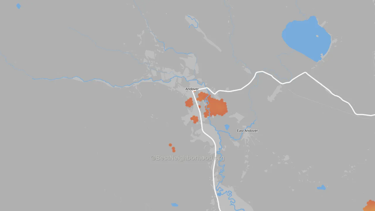 Bike Grade map of 04216, ME