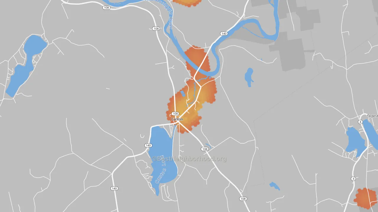 Bike Grade map of 04221, ME