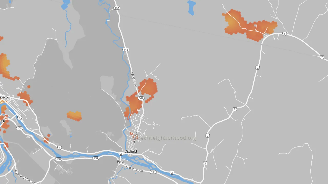 Bike Grade map of 04224, ME