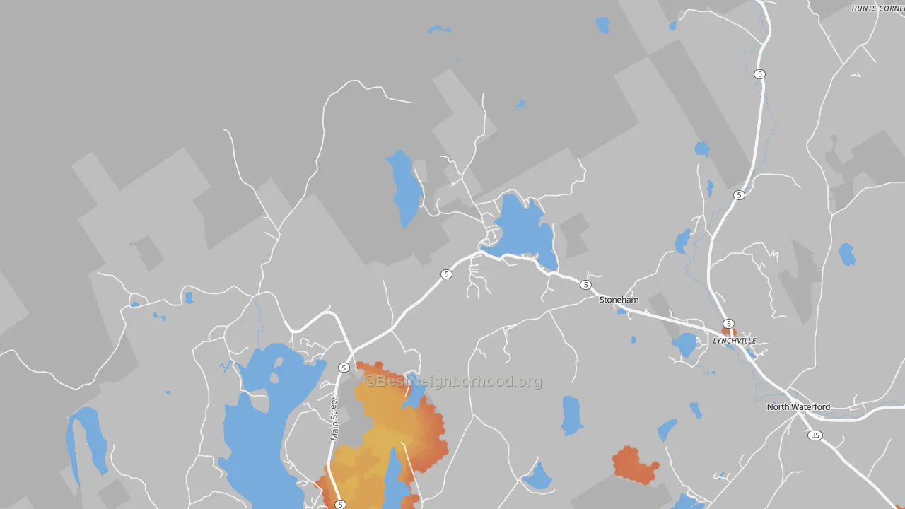 Bike Grade map of 04231, ME