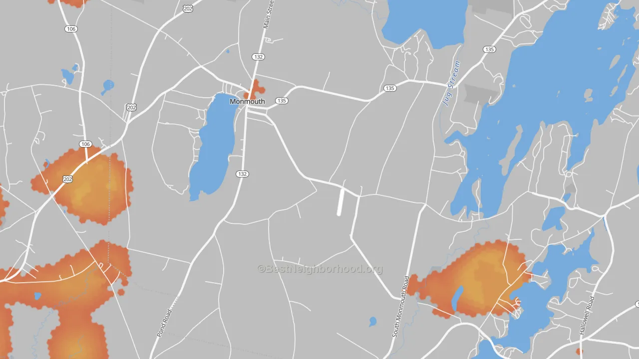 Bike Grade map of 04259, ME