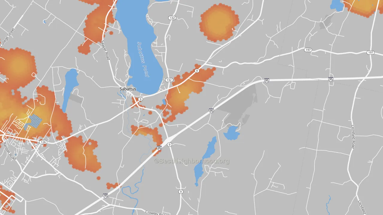 Bike Grade map of 04280, ME
