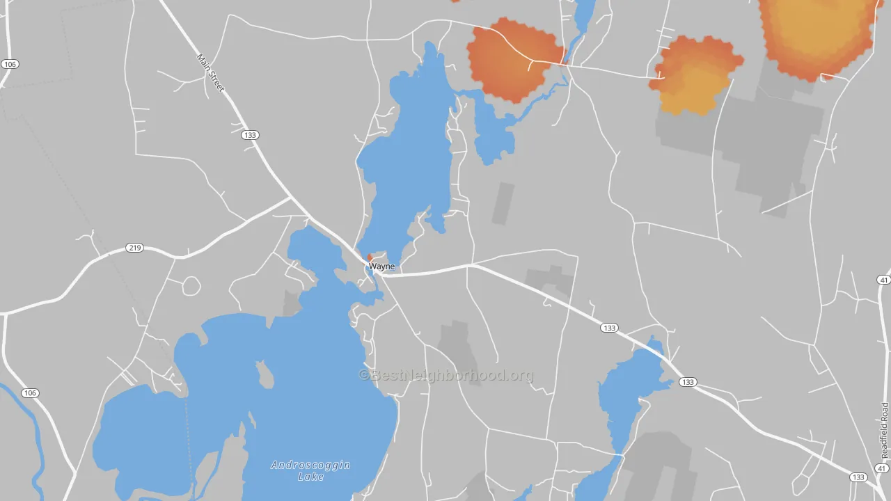 Bike Grade map of 04284, ME