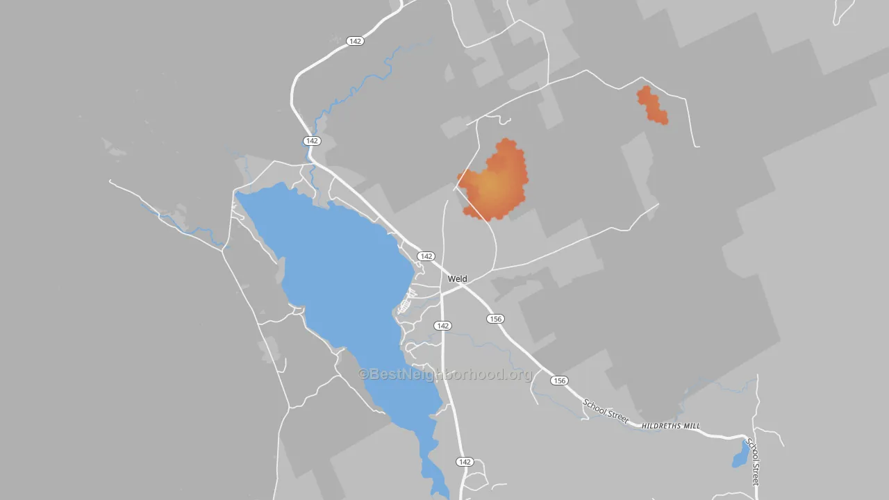 Bike Grade map of 04285, ME