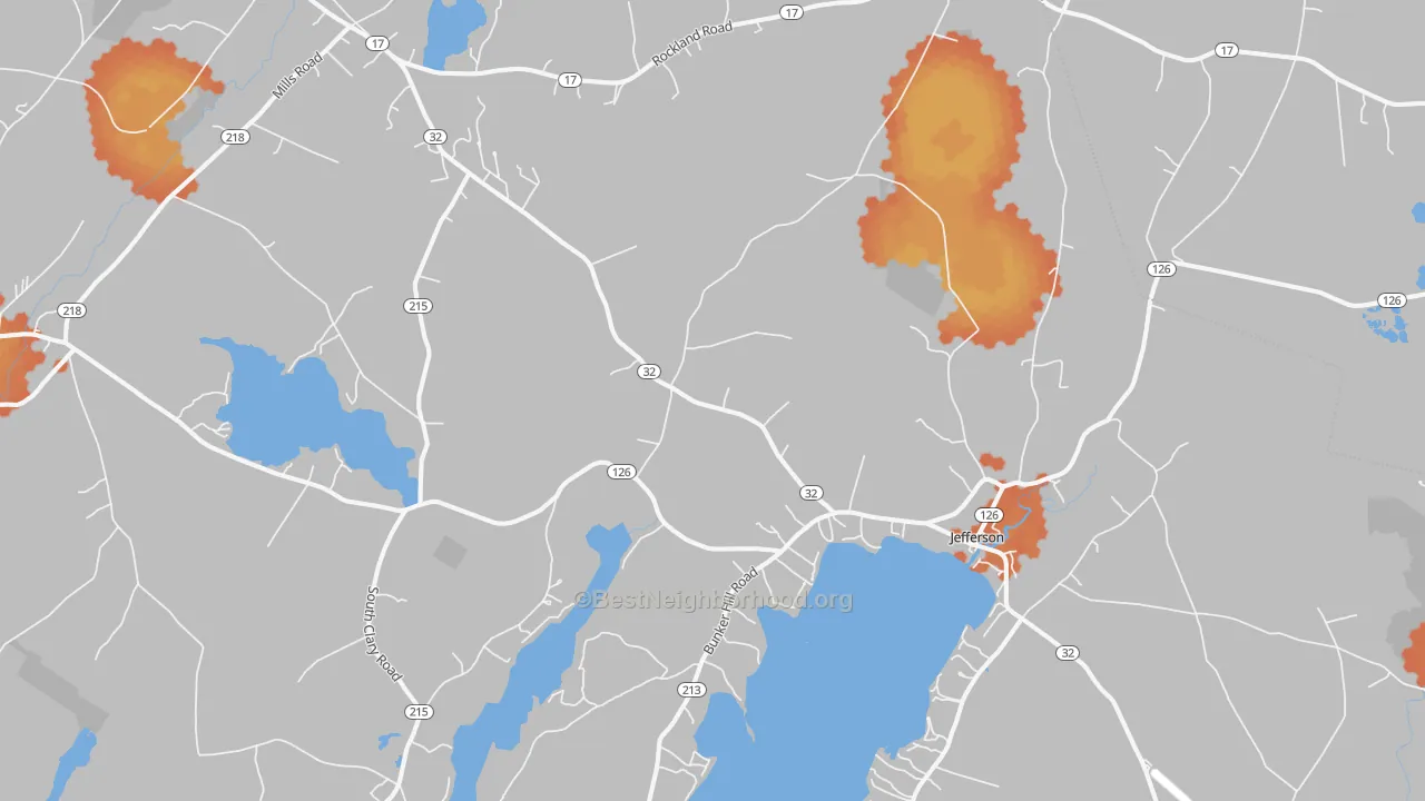 Bike Grade map of 04348, ME