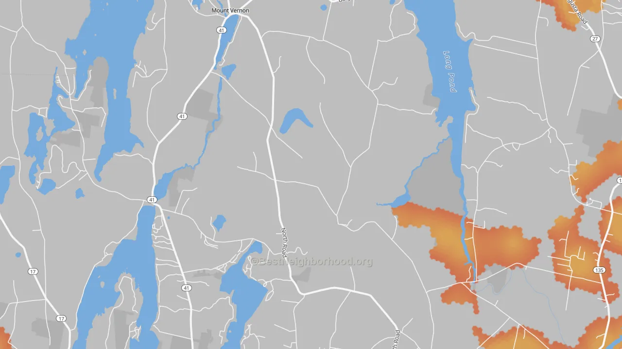 Bike Grade map of 04352, ME